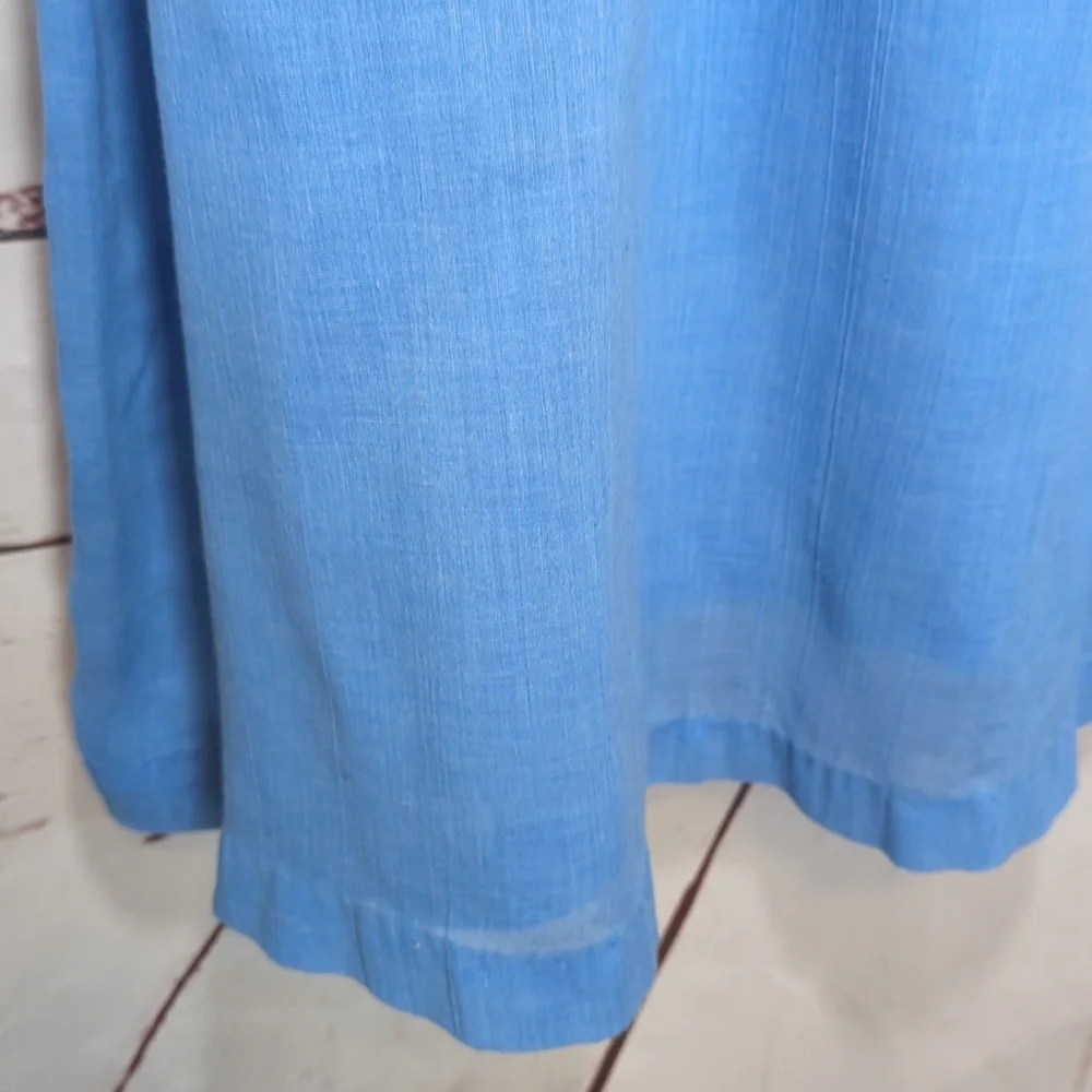 Vintage Trillium‎ Nightgown 50's Blue Sheer Prairie Union Made Cottagecore Small